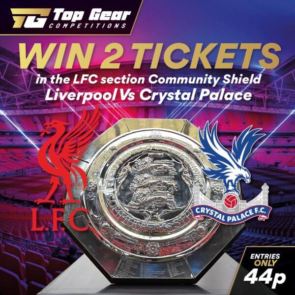 2x Tickets – Liverpool vs Crystal Palace – Community Shield