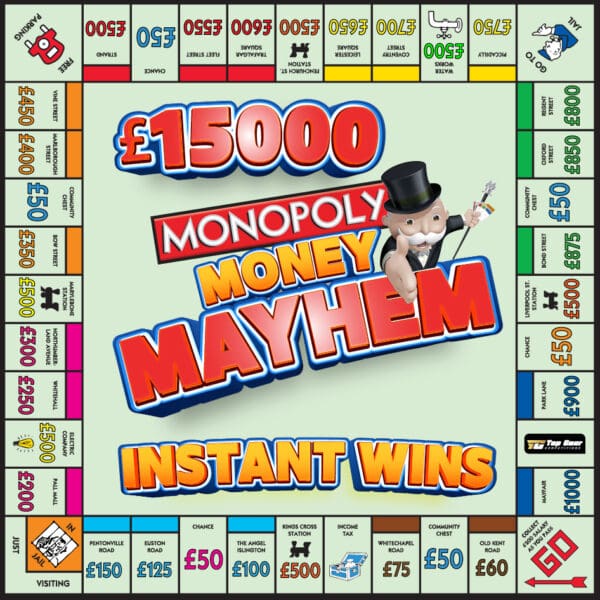 MONOPOLY CASH – £15,000 INSTANT WIN BONANZA!