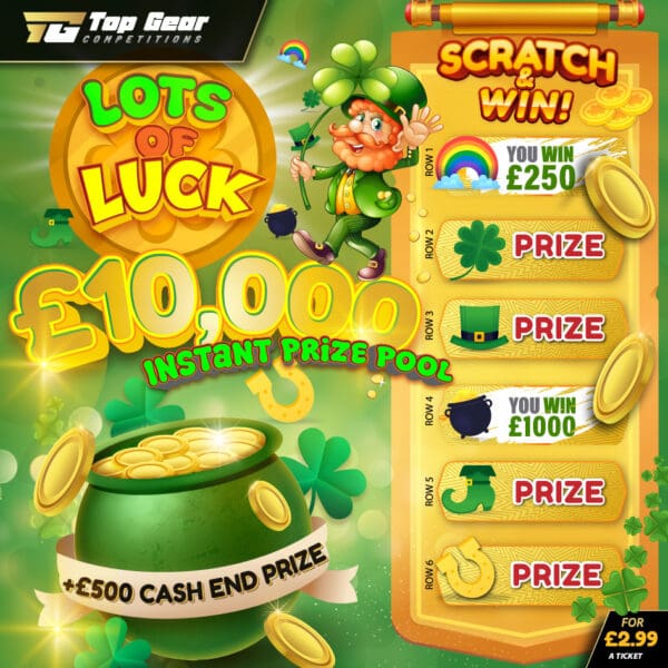 Lots of Luck – £10,000 Instant Win Competition! (Low Odds) (£500 Live Draw)